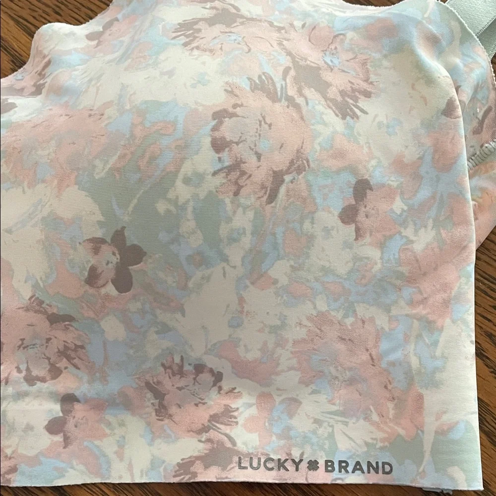 Lucky Brand Women's Floral Bralette - Light Blue and Pink - Picture 4 of 4
